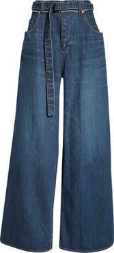 Sacai Belted Wide Leg Jeans | Nordstrom