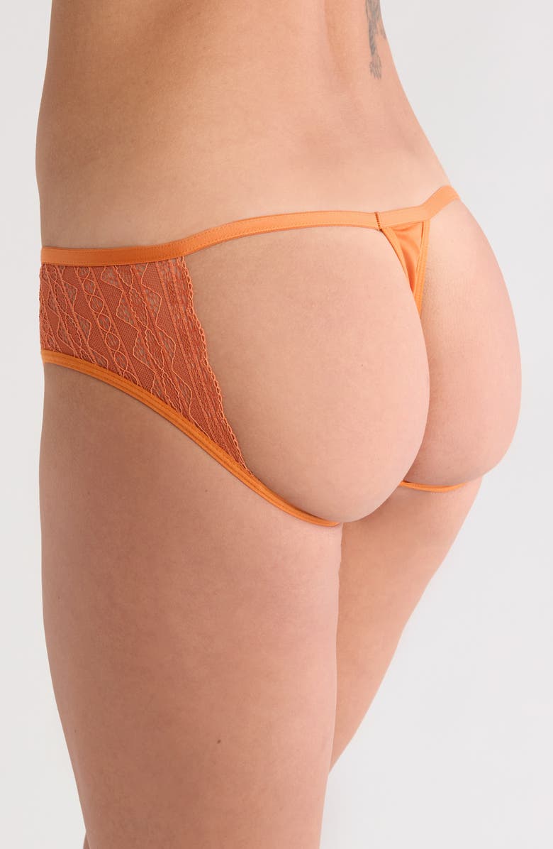 Hauty Playing Koi Cutout Lace Thong, Alternate, color, Orange