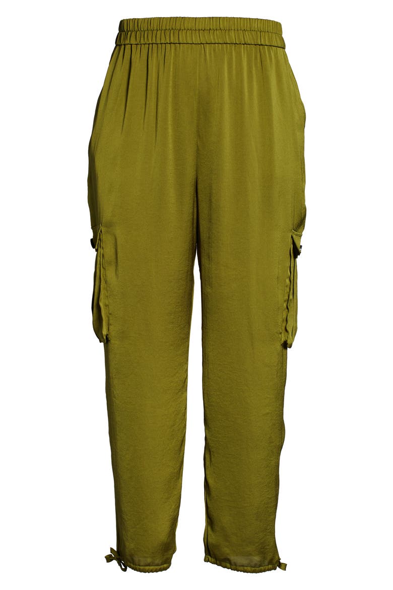 TIE DETAIL CARGO PANT, Alternate, color, OLIVE AVOCADO