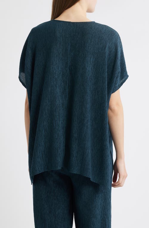 Eileen Fisher V-neck Boxy Tunic Top In Green