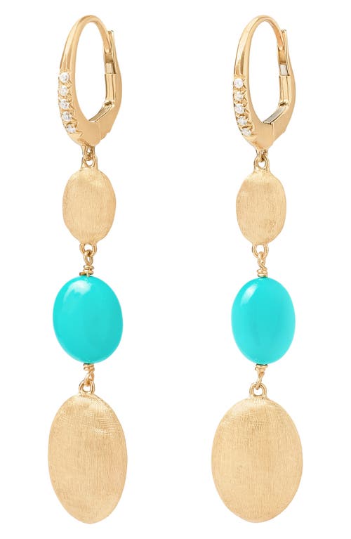 Marco Bicego Siviglia Bead & Turquoise Drop Earrings In Gold