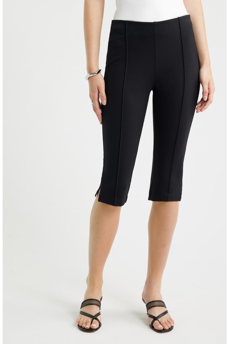 Ponte Knit Capri Pants, Main, color, BLACK