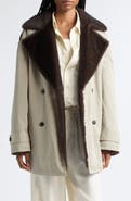 Alexander Wang Faux Fur Collar Oversized Trench Coat