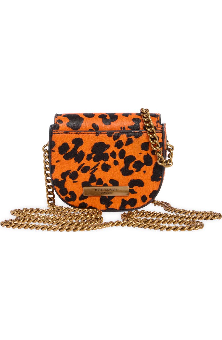 Kurt Geiger London Micro Chelsea Genuine Calf Hair Saddle Crossbody Bag, Alternate, color, Orange