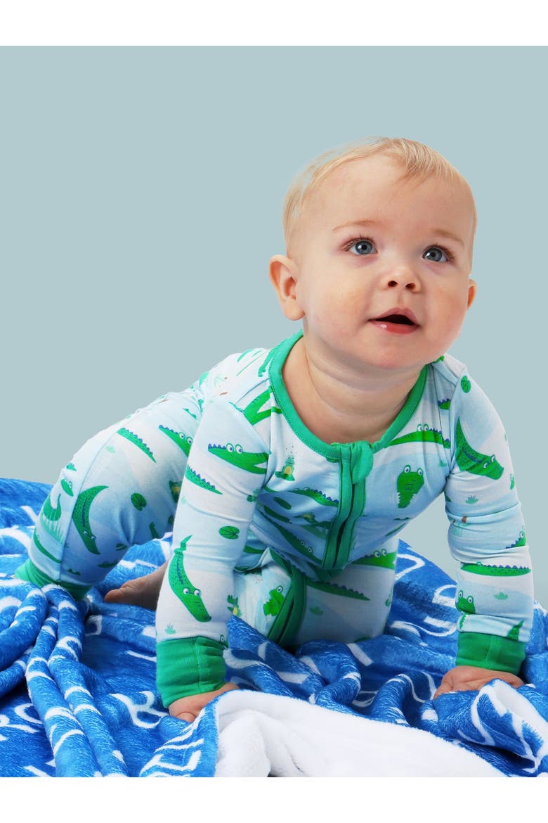 Gender Inclusive SoftSnooze Baby Convertible One Piece Pajama, Alternate, color, Alligator Adventure