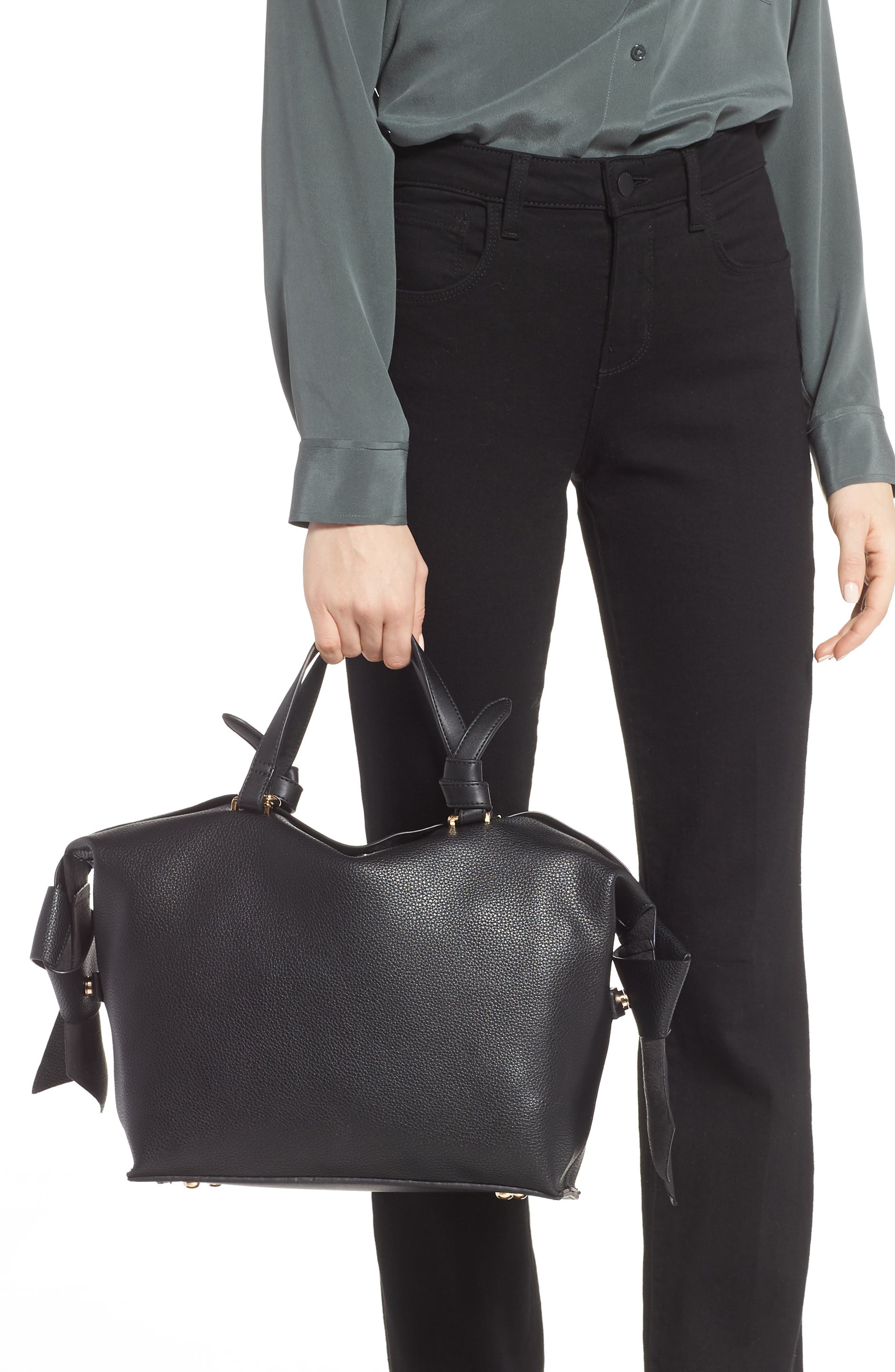 Sondra Roberts Faux Leather Satchel, Alternate, color, 