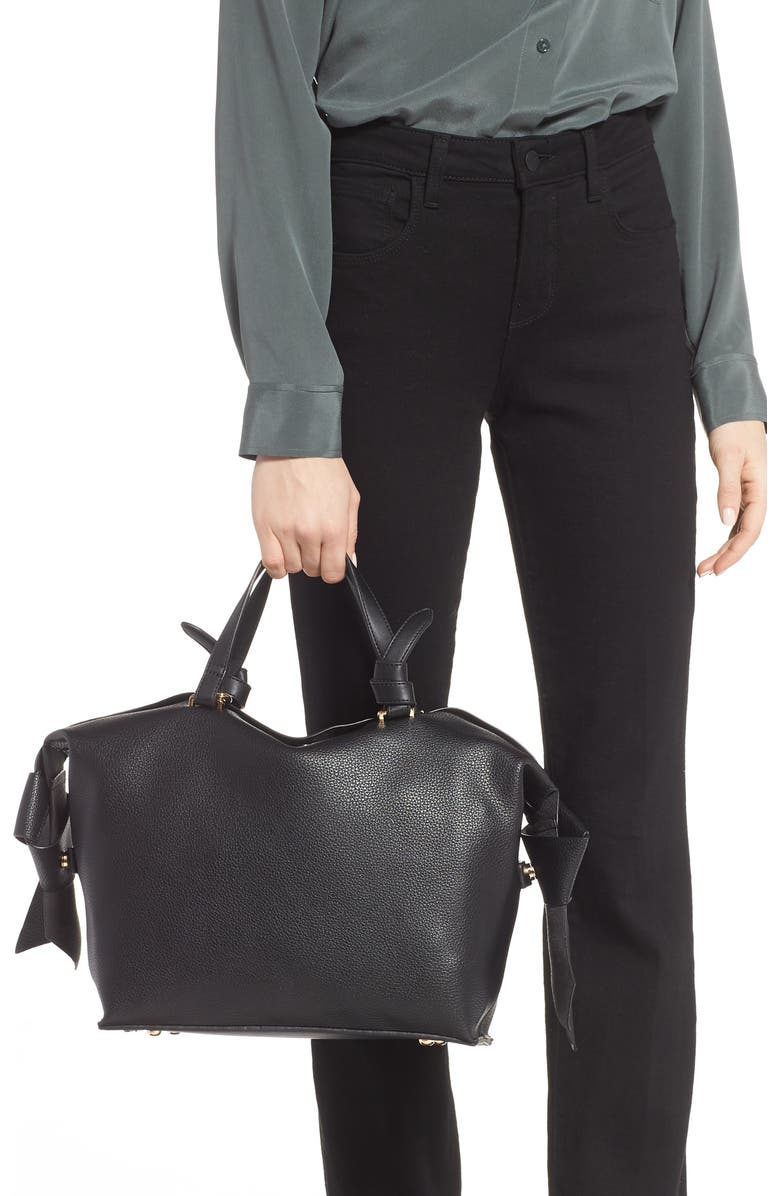 Sondra Roberts Faux Leather Satchel, Alternate, color,