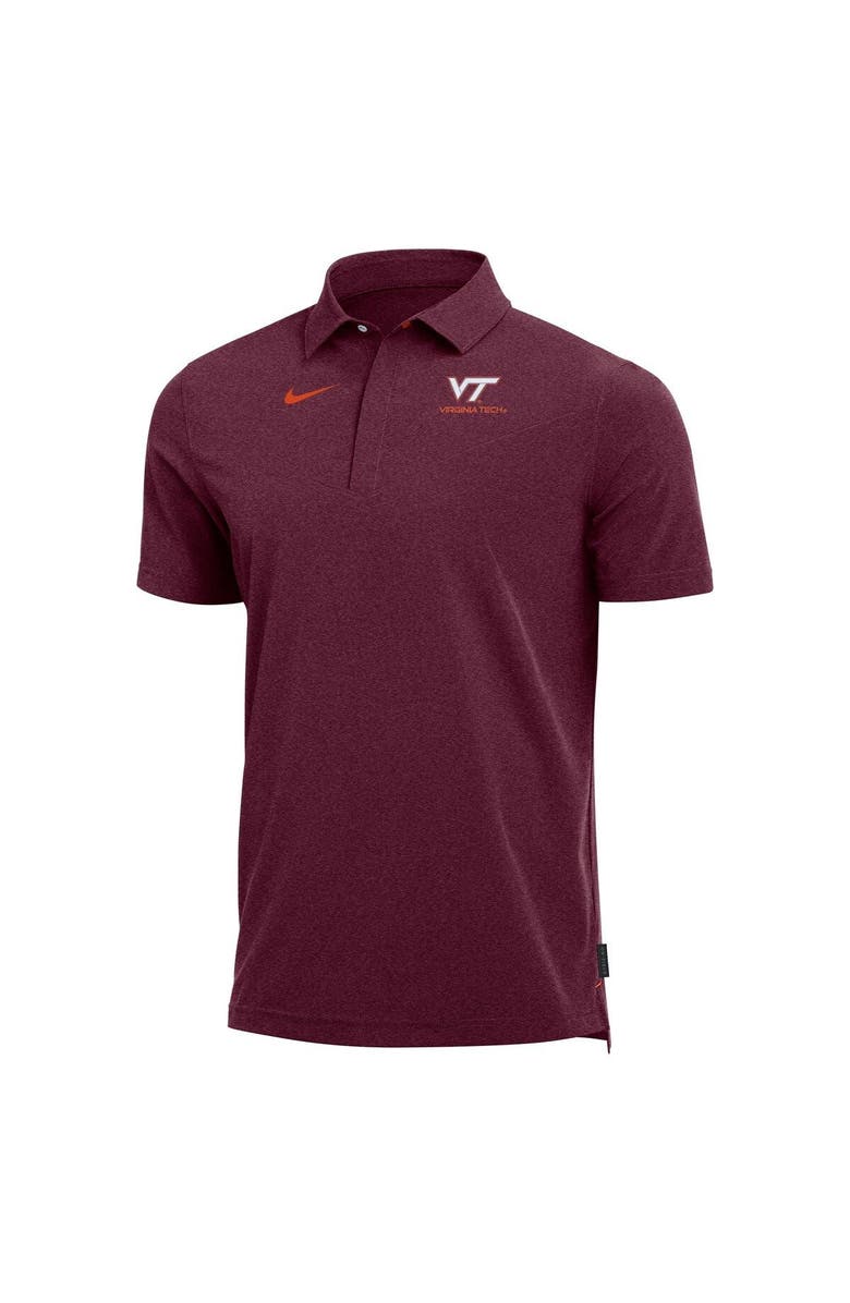 Nike Men's Nike Heathered Maroon Virginia Tech Hokies 2022 Coach Performance Polo, Alternate, color, 