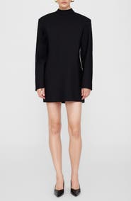 ANINE BING Adeline Wool Blend Mock Neck Minidress