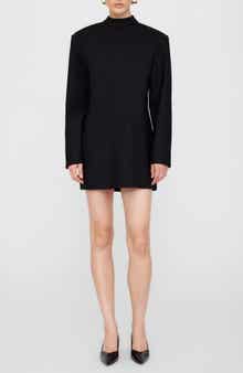 Adeline Wool Blend Mock Neck Minidress