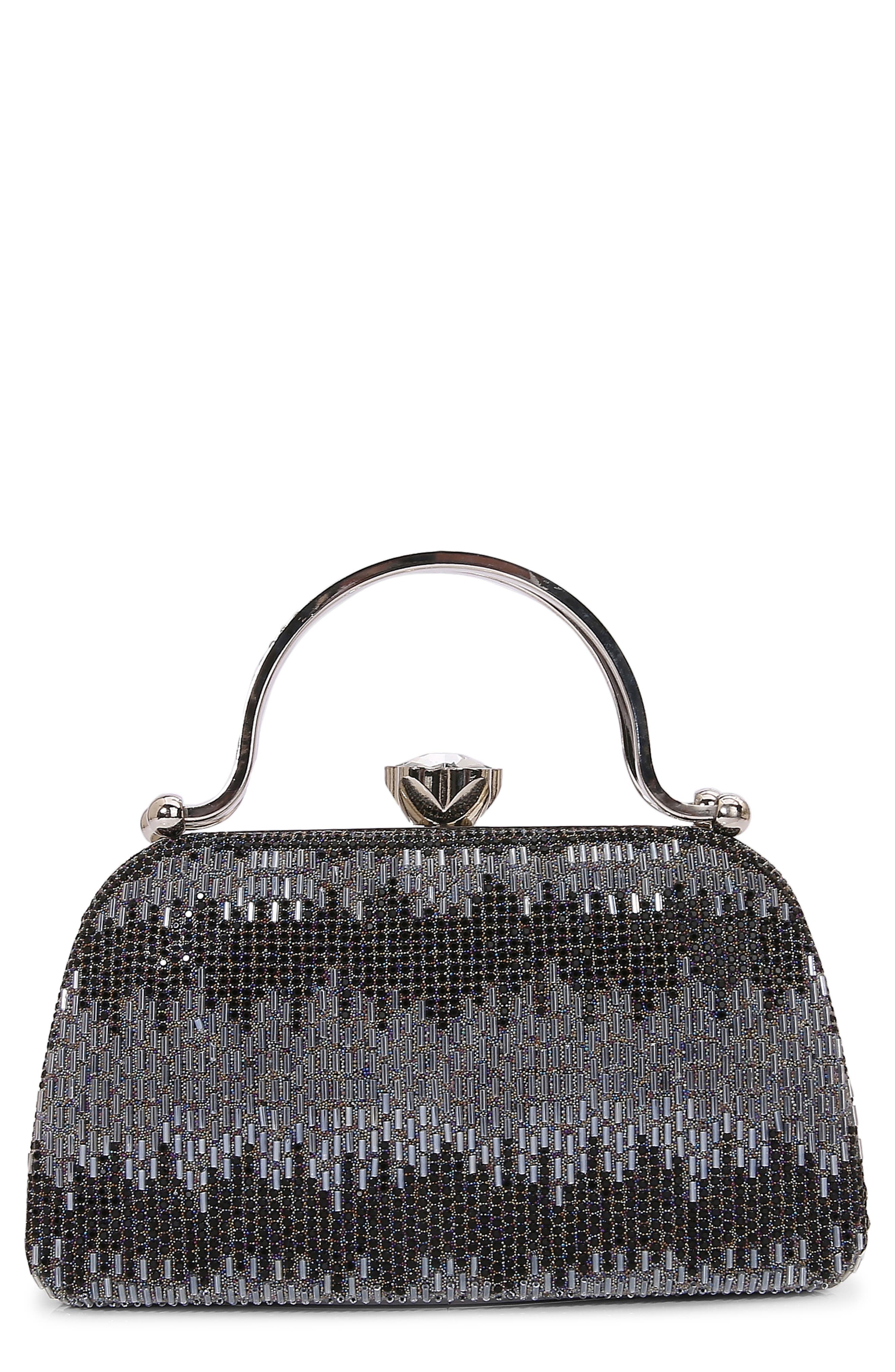 Two-Tone Rhinestone Clasp Bag