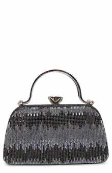 Two-Tone Rhinestone Clasp Bag