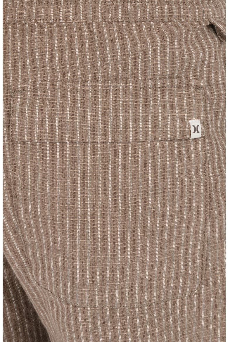 Raleigh Volley Stripe Cotton & Linen Drawstring Shorts, Alternate, color, WOODSIDE