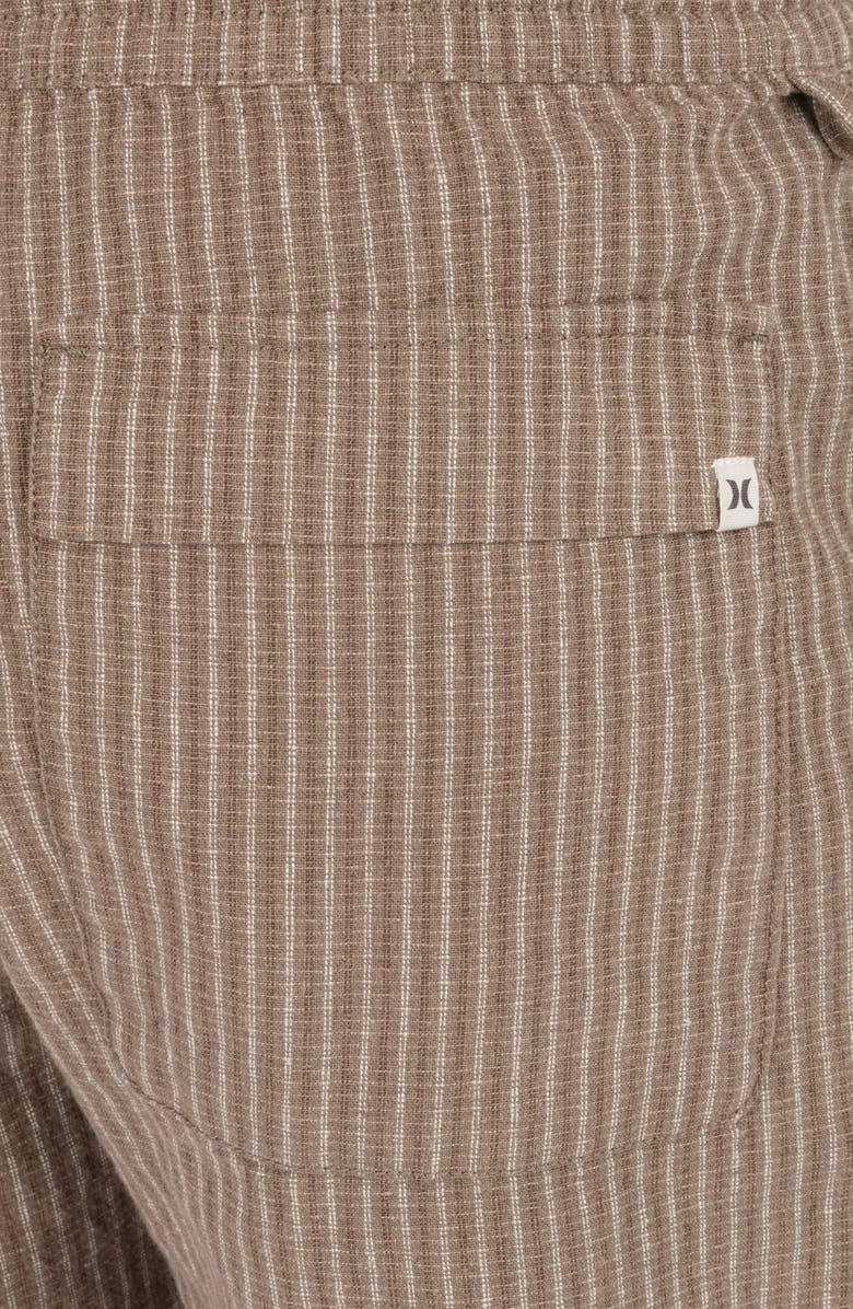 Hurley Raleigh Volley Stripe Cotton & Linen Drawstring Shorts, Alternate, color,