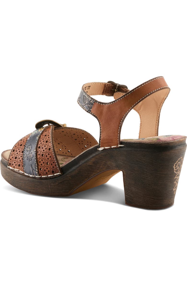 L'Artiste by Spring Step Upperbuck Ankle Strap Platform Sandal, Alternate, color, Camel Multi