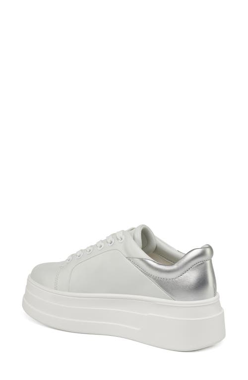 Jslides Blair Platform Sneaker In White/silver