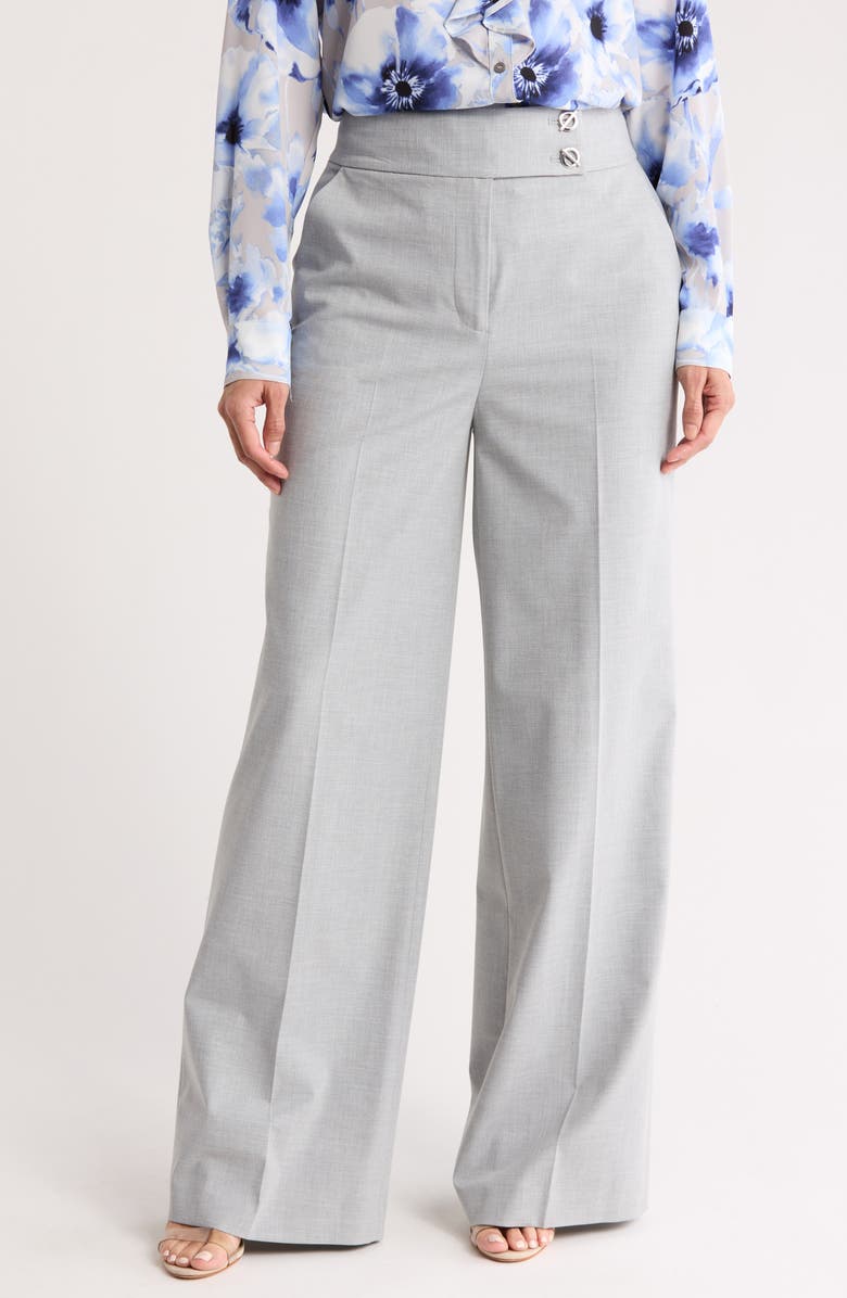Calvin Klein High Waist Wide Leg Pants, Main, color, 