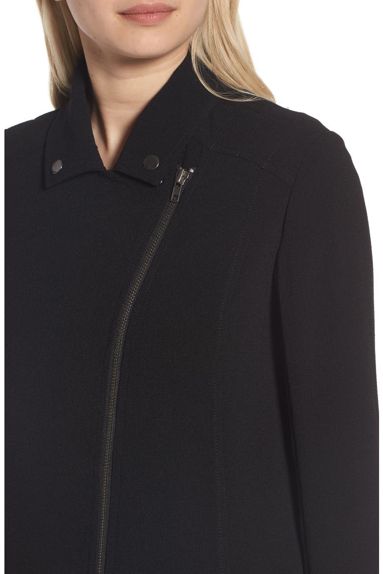 Longline Moto Jacket, Alternate, color, BLACK