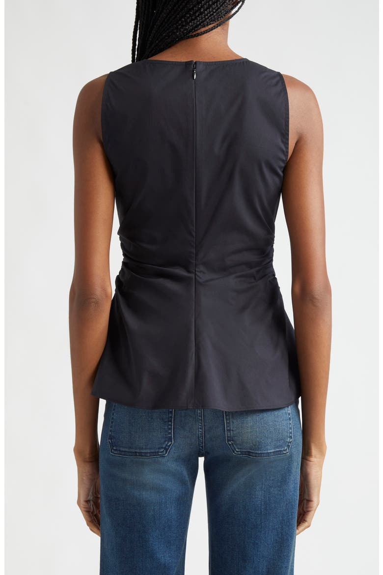 Aiden Center Ruched Stretch Cotton Top, Alternate, color, BLACK