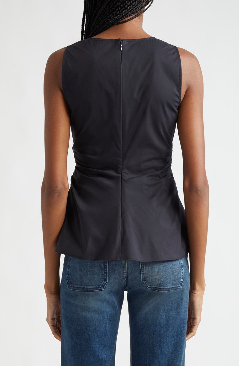 Veronica Beard Aiden Center Ruched Stretch Cotton Top, Alternate, color, 