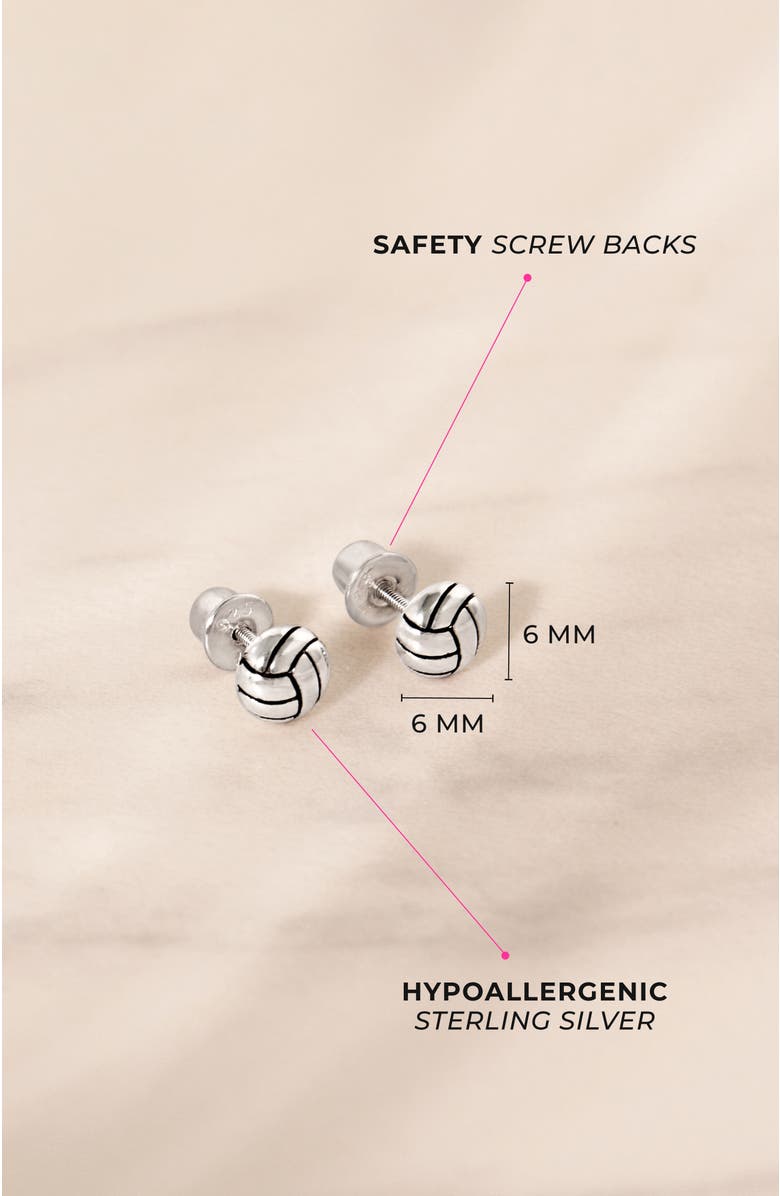 In Season Jewelry Volleyball Girl Earrings, Alternate, color, Silver