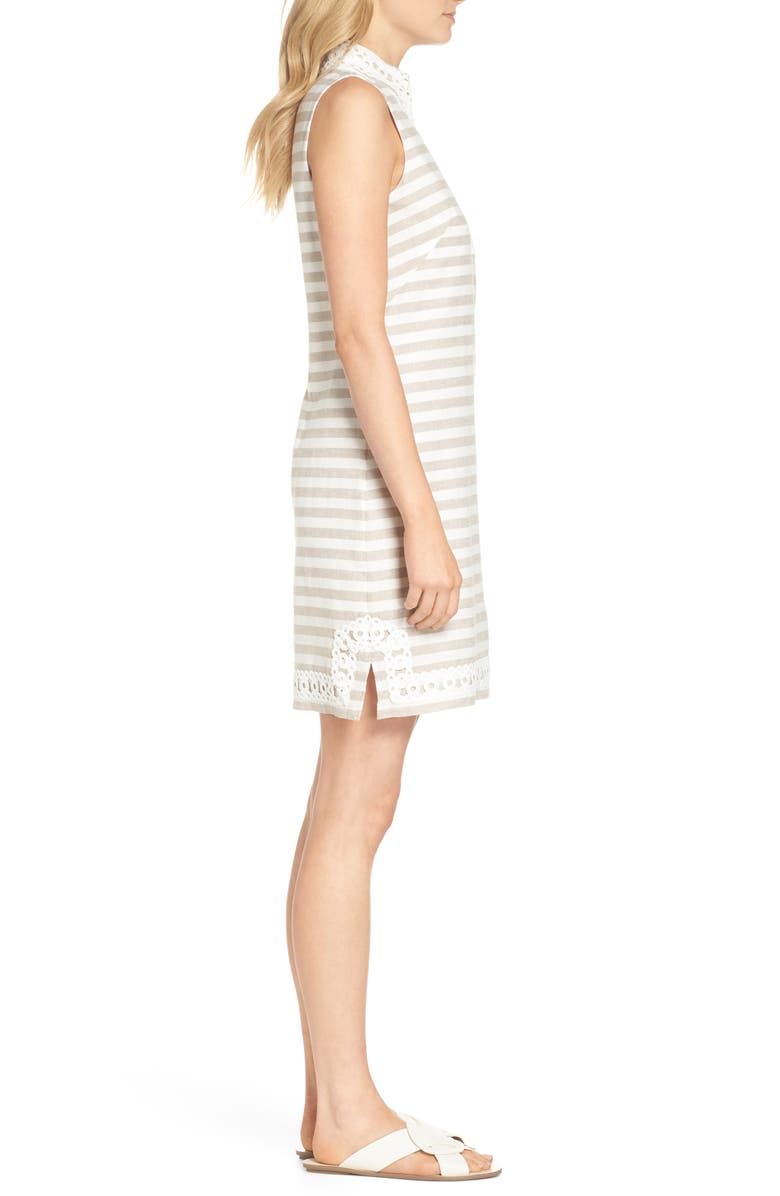 Eliza J Stripe Linen & Cotton Blend Sundress, Alternate, color,