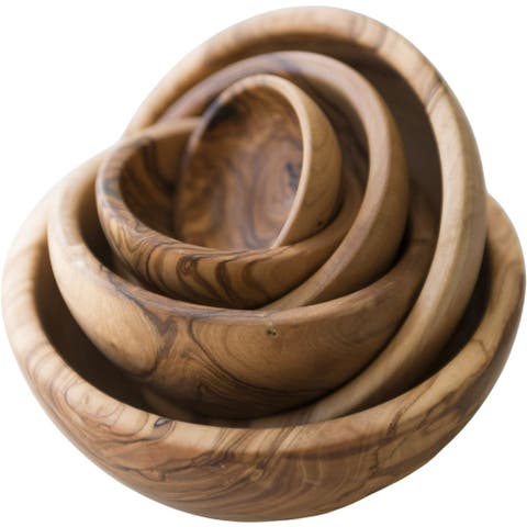 Olive Wood Nesting Bowls - Set of 6