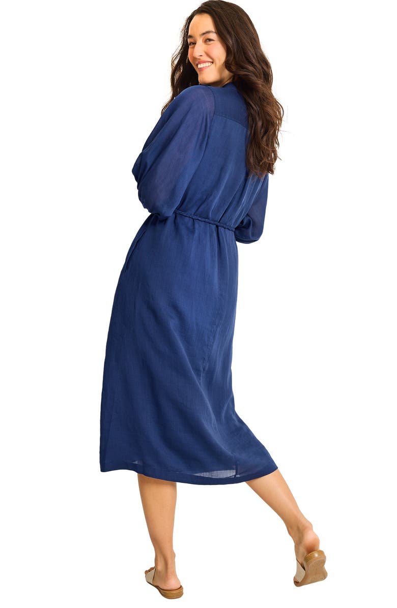 Tommy Bahama Palm Breeze Tie Waist Midi Shirtdress, Alternate, color, 