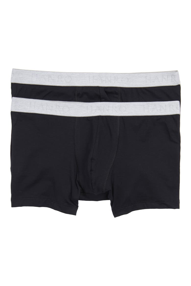 Cotton Essentials 2-Pack Cotton Boxer Briefs, Main, color, BLACK