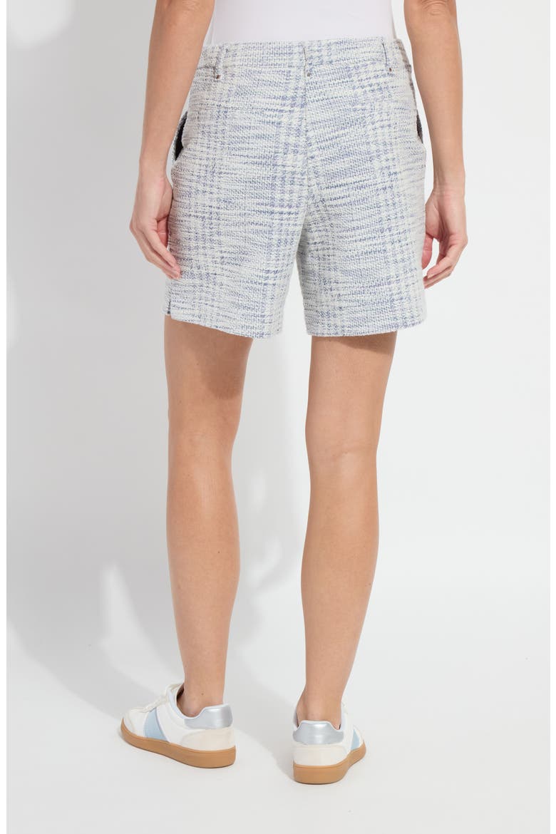 Lily Pull-On Mid Thigh Summer Tweed Shorts, Alternate, color, AZZURRO TWEED