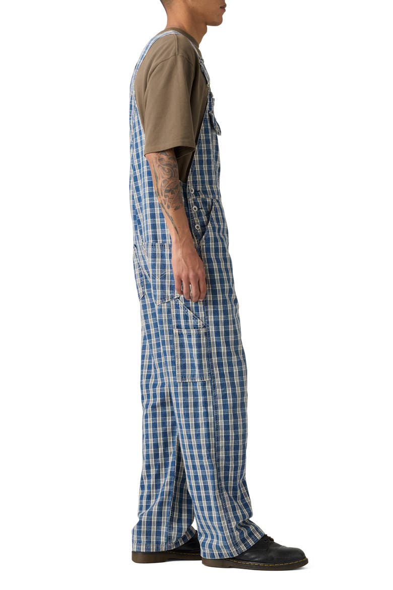 Loose Check Print Cotton Denim Overalls, Alternate, color, SUMMER CHECK OVERALL