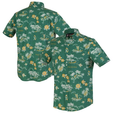 Men's Reyn Spooner Green Green Bay Packers Throwback Kekai Performance Button-Down Shirt
