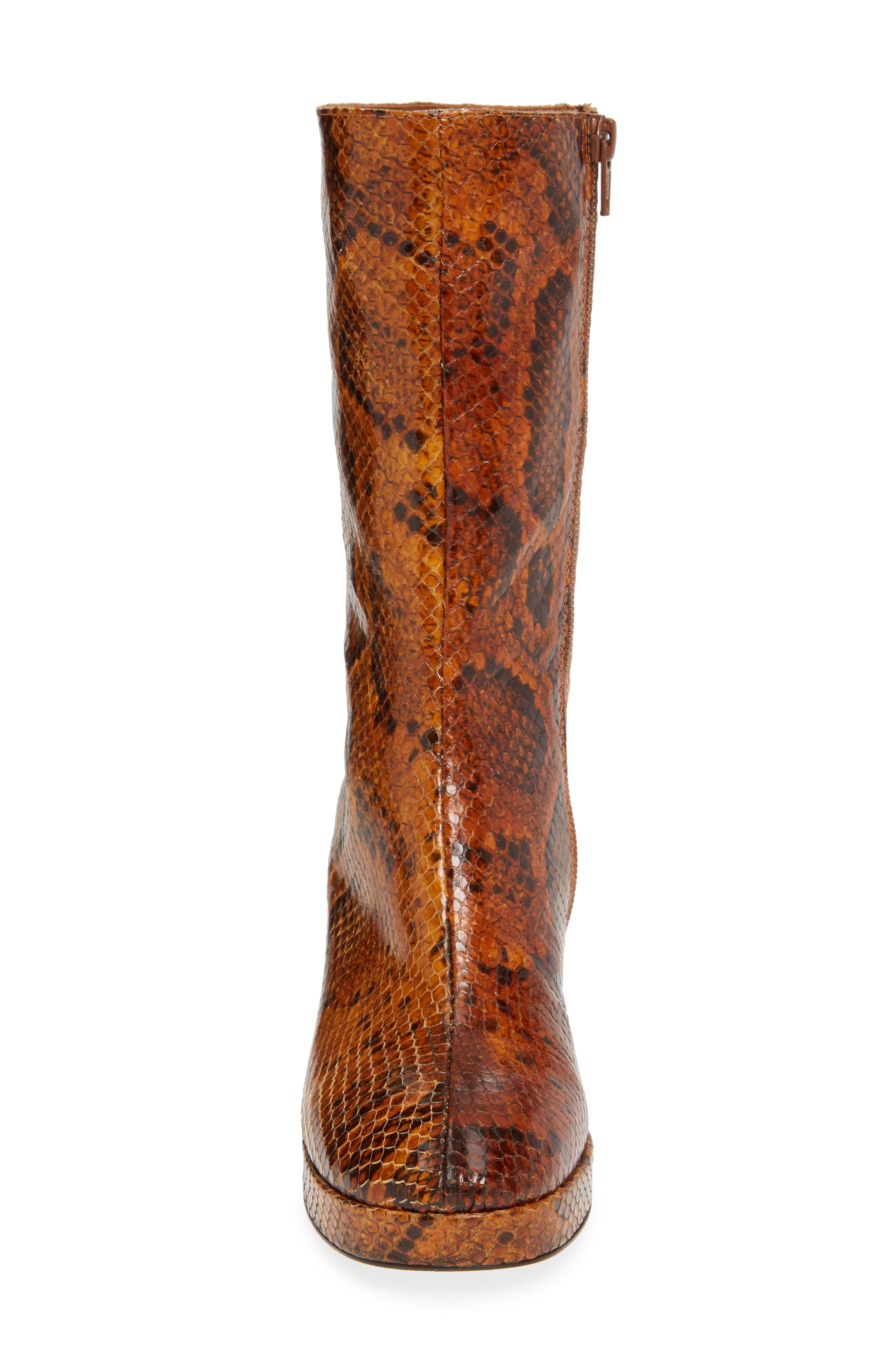 Miista Carlota Snake Embossed Bootie, Alternate, color, 