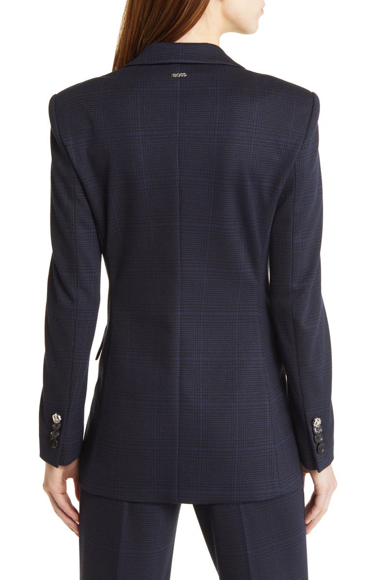 BOSS Jubeka Check One-Button Blazer, Alternate, color,