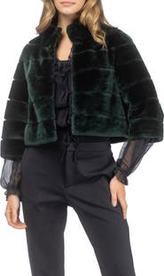 GORSKI Genuine Shearling Cropped Bolero with Cropped Sleeves
