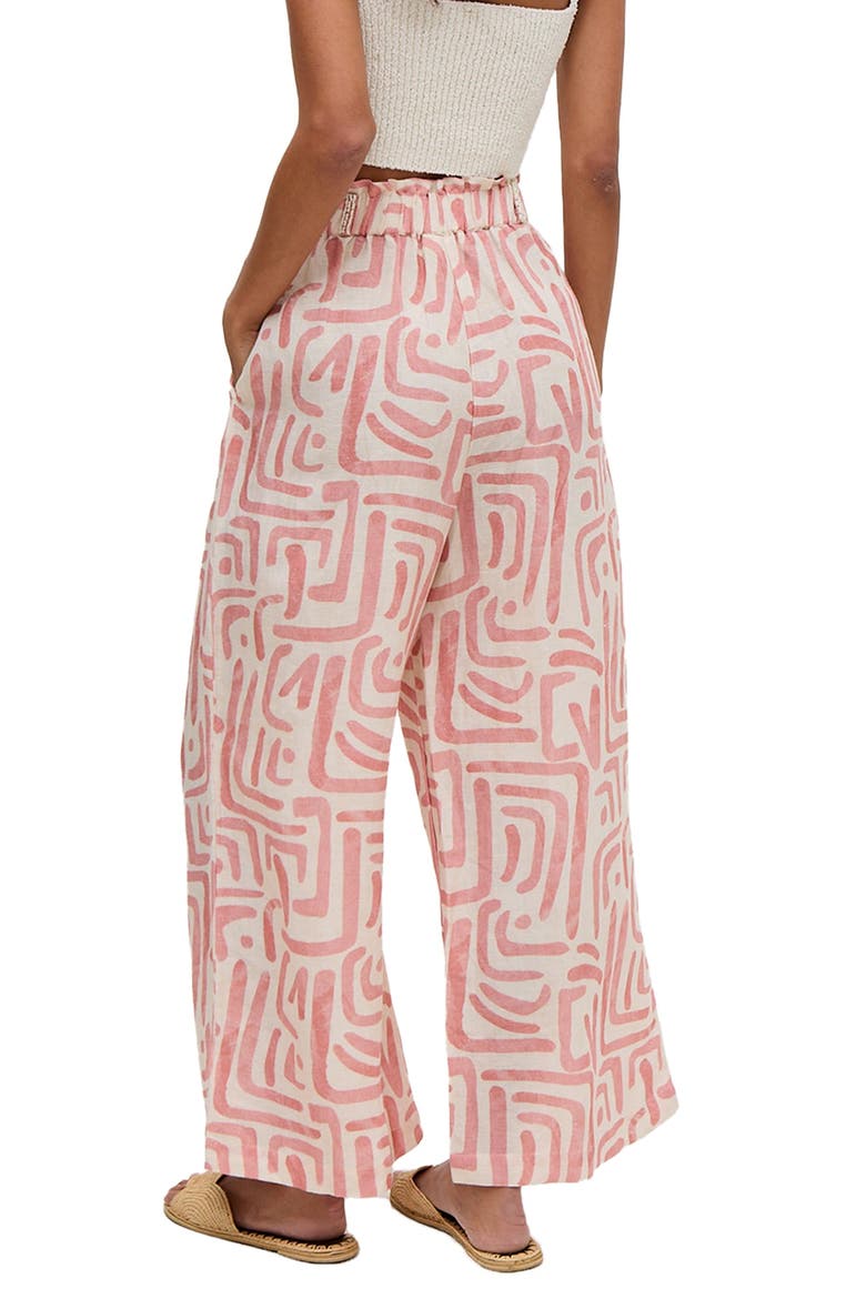 Pop Front Tie Warhol Print Pants, Alternate, color, Pink