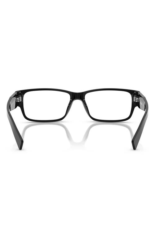 Prada 57mm Rectangular Optical Glasses In Black
