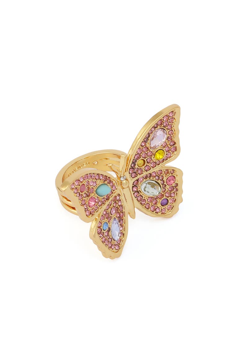 Pavé Butterfly Cocktail Ring, Alternate, color, GOLD/ MULTI