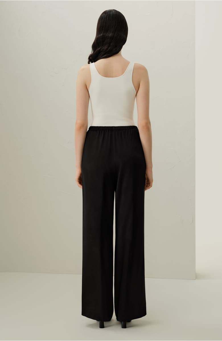 Lilysilk Women's Double Faced Silk Charmeuse Pants, Alternate, color, Black