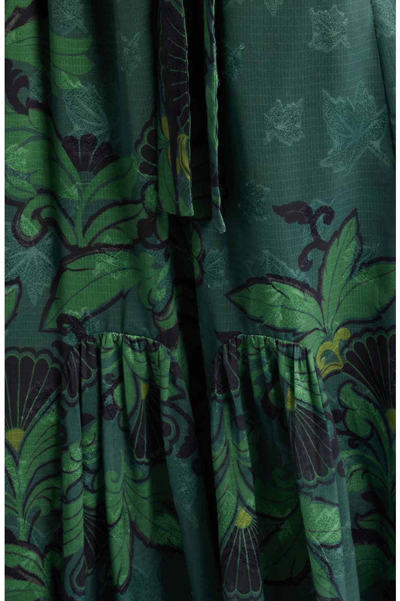 Natalie Metallic Mixed Print Long Sleeve Dress, Alternate, color, OLIVE GREEN