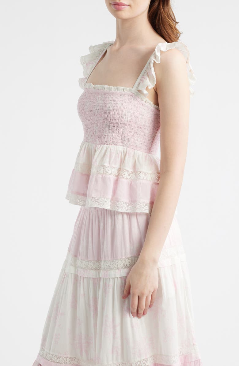 LoveShackFancy Eugene Ruffle & Lace Top, Alternate, color, Nantucket Heirloom Print Mix