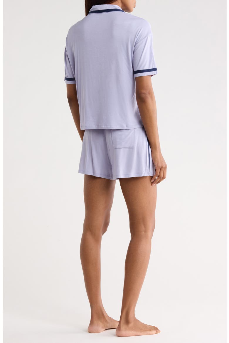Contrast Trim Jersey Pajamas, Alternate, color, PURPLE