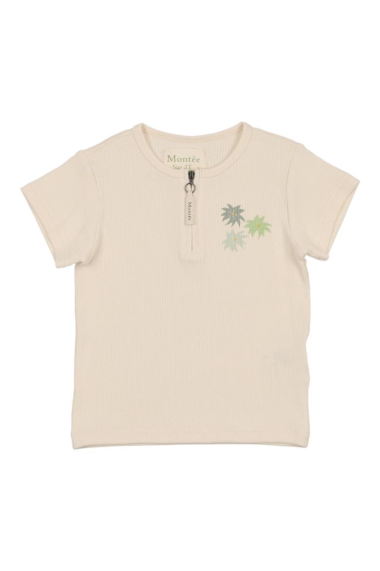 Kids' Floral Rib Top, Main, color, BEIGE BOY