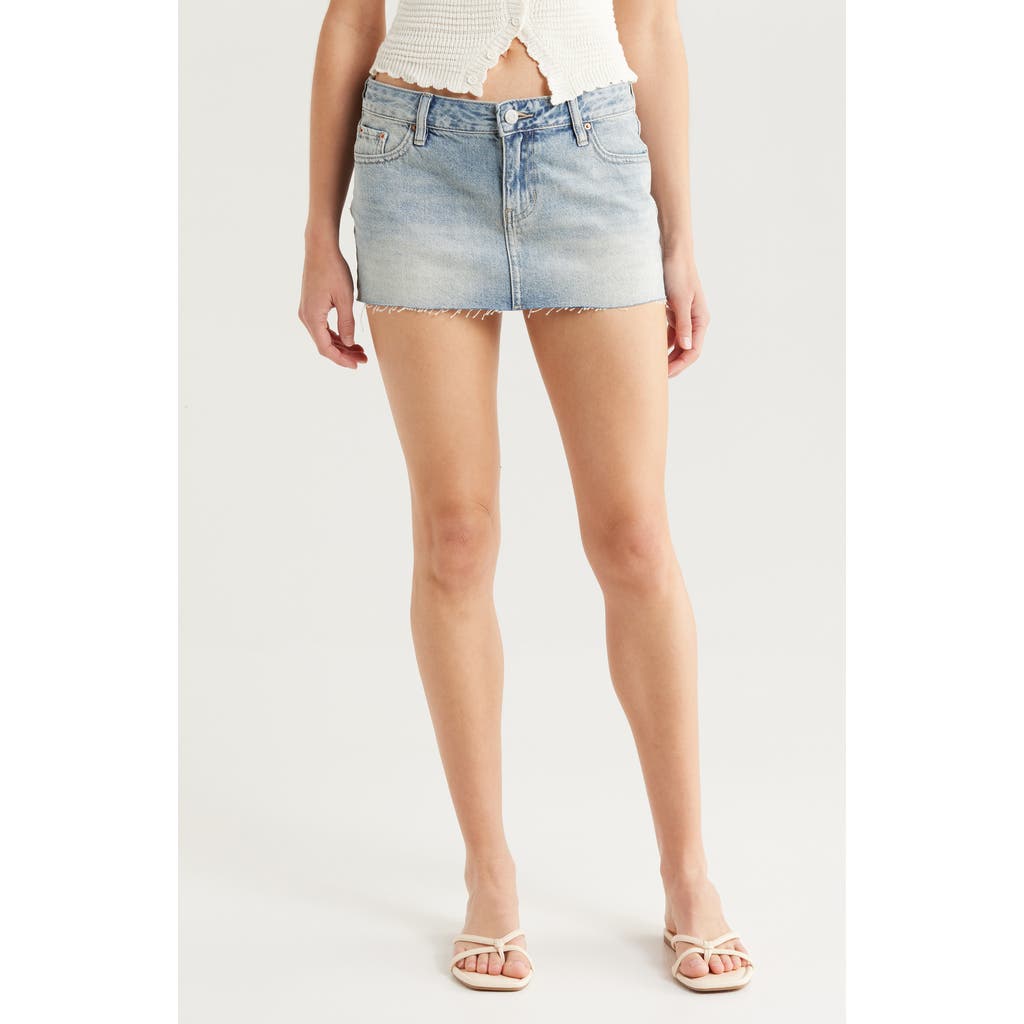 PACSUN PACSUN EVALINA RAW HEM DENIM MINISKIRT