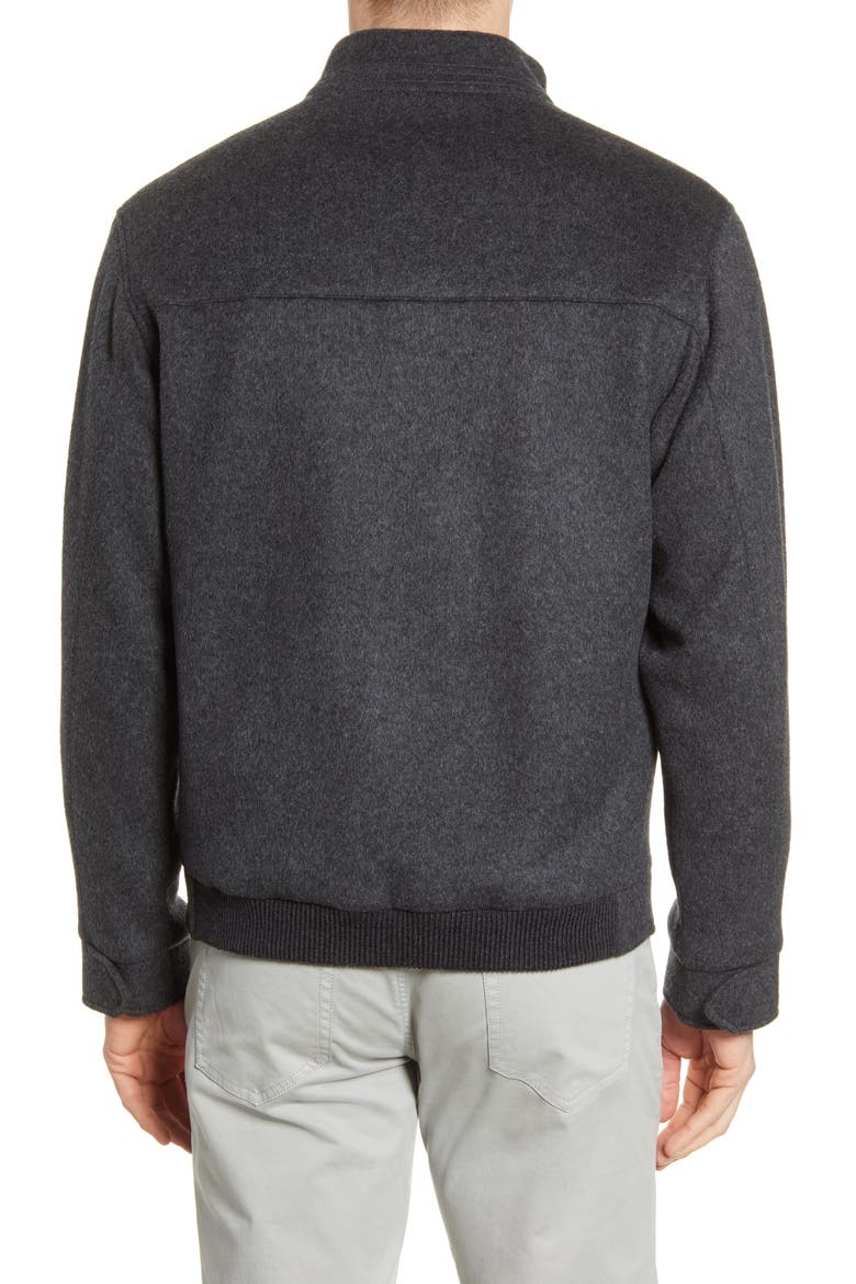 Crown Flex Fleece Wool Bomber Jacket, Alternate, color, IRON