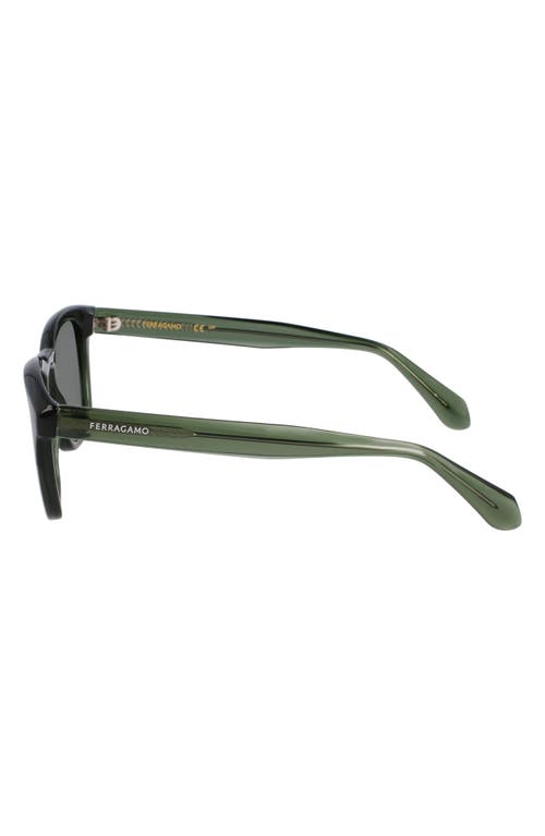 Ferragamo 50mm Modified Rectangular Sunglasses In Transparent Khaki