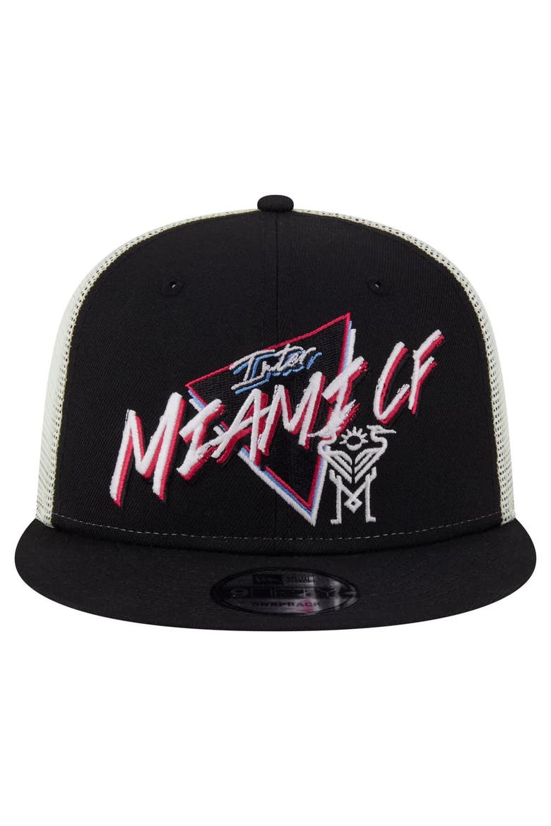 Men's New Era  Black Inter Miami CF Neon 9FIFTY Snapback Hat, Alternate, color, Black