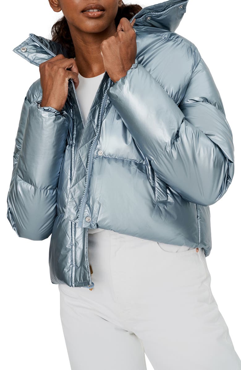 Noize Crop Metallic Puffer Jacket, Alternate, color, 