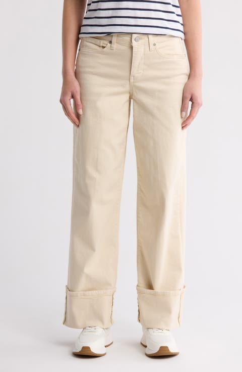 Teresa Cuffed Wide Leg Jeans (White Creek)