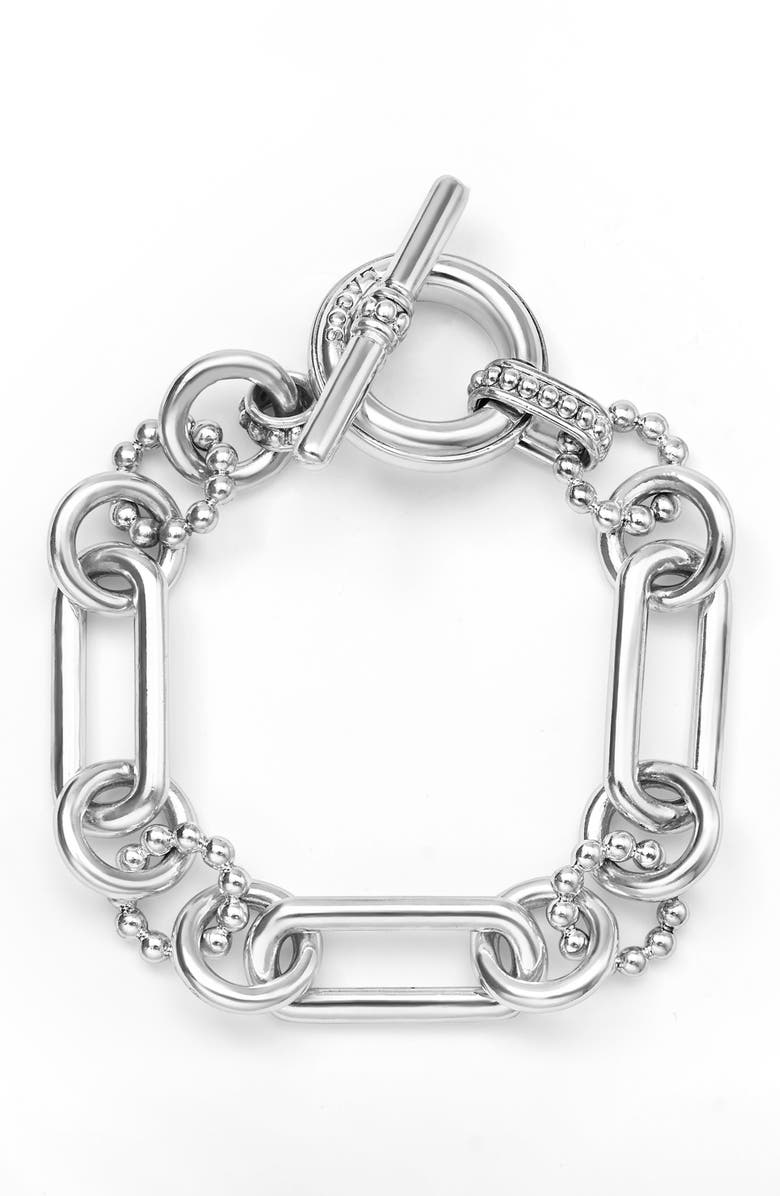 LAGOS Sterling Silver Link Bracelet, Alternate, color, Silver